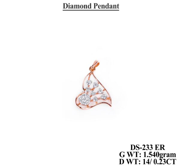 Designer Rose Gold Openwork Diamond Pendant with 26 Sparkling Stones