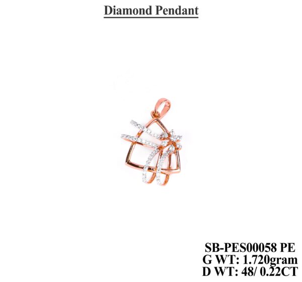 Elegant 0.22CT Floral Diamond Pendant in Rose Gold