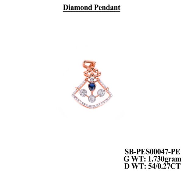 Luxury 1.73g Rose Gold & Diamond Cluster Pendant Necklace for Women
