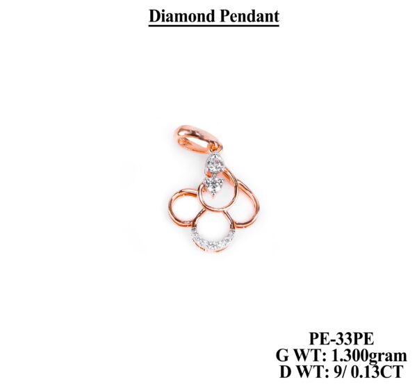 Elegant 0.13CT Floral Diamond Pendant in Rose Gold