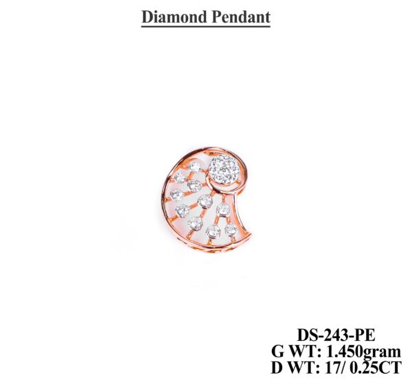 Elegant 0.25CT Floral Diamond Pendant in Rose Gold