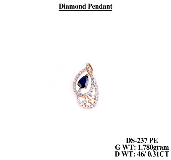 Modern Diamond Accented Rose Gold Pendant - 1.78g Lightweight Jewelry