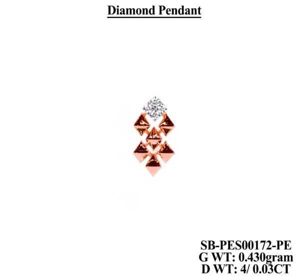 Luxury Diamond Accented Rose Gold Pendant - 0.43g Lightweight Jewelry