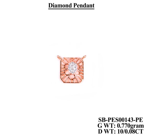 Luxury Diamond Accented Rose Gold Pendant - 0.77g Lightweight Jewelry