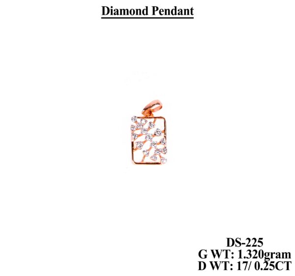 Luxury Diamond Floral design Pendant in 1.32g Rose Gold