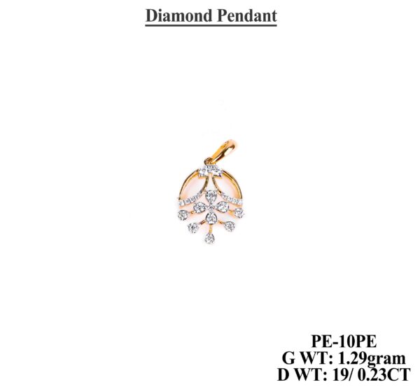 Luxury Diamond Floral design Pendant in 1.29g Rose Gold