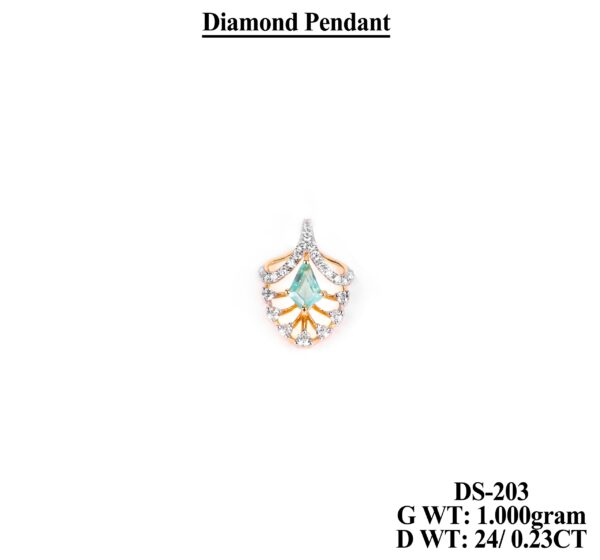 18K Yellow Gold Geometric Diamond Pendant - 0.23 CT