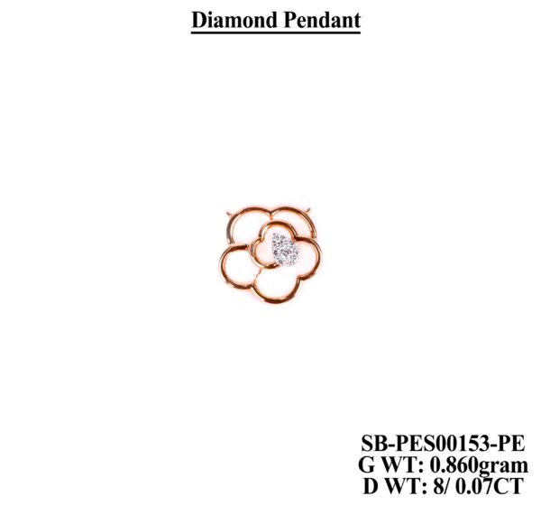 18K Rose Gold Geometric Diamond Pendant - 0.07 CT