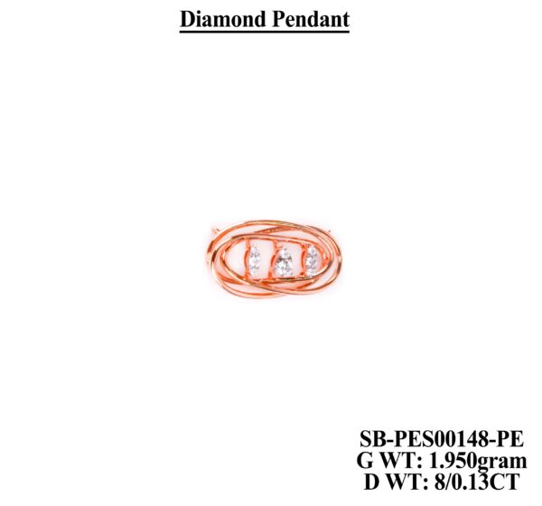 18K Rose Gold Geometric Diamond Pendant - 0.13 CT