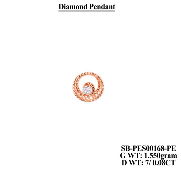 Luxury Rose Gold Moon shape Pendant with 54 Brilliant Round Diamonds