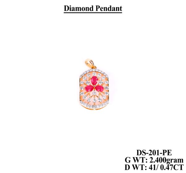 Petite 0.47 Carat Diamond Gold Pendant - Floral Design