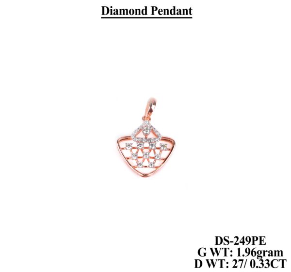 Elegant Rose Gold Diamond Floral Pendant - 0.33 CT Certified Diamonds