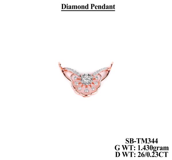 Sophisticated Floral Inspired Diamond Pendant in Premium Rose Gold (DNP)