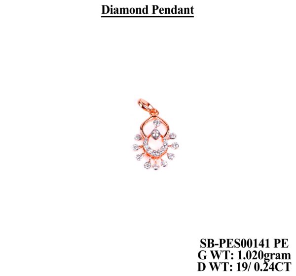 Dainty Rose Gold Diamond Lattice Pendant - 0.24 Carat Total Weight