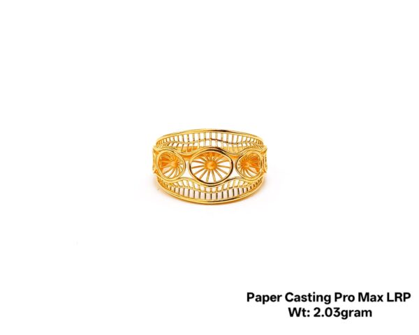 Intricate Floral Filigree Gold Ring - 2.03 Gram Paper Casting Design