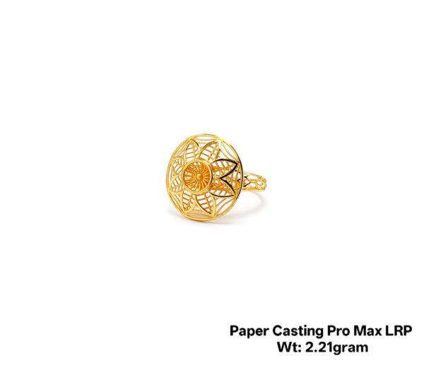 Intricate Floral Filigree Gold Ring - 2.21 Gram Paper Casting Design