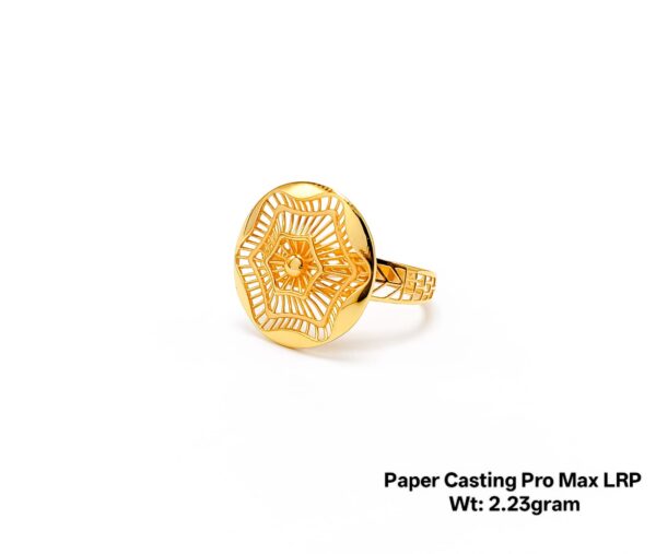 Intricate Floral Filigree Gold Ring - 2.23 Gram Paper Casting Design