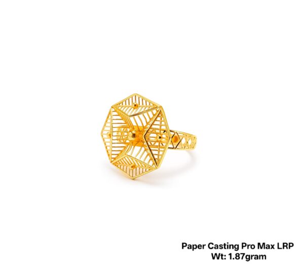 Intricate Floral Filigree Gold Ring - 1.87 Gram Paper Casting Design