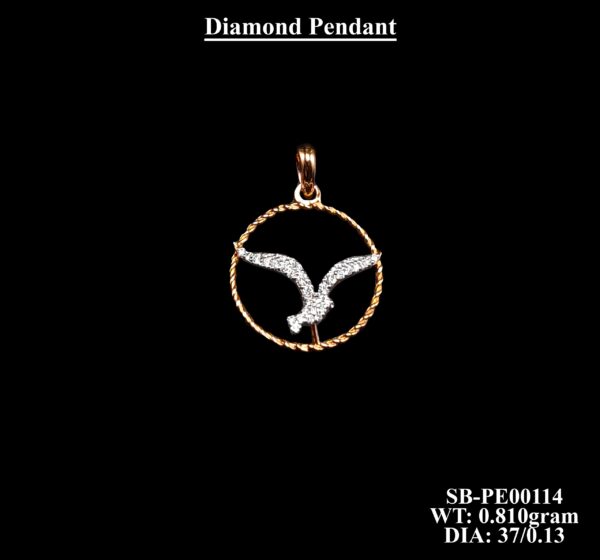 18K Rose Gold Teardrop Diamond Pendant with Floral Motif - 0.13 CT