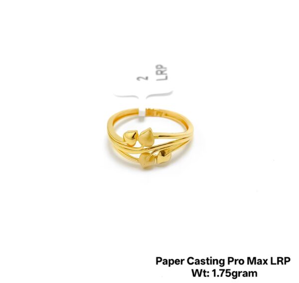 24KT Yellow Gold Floral Filigree Ring - 1.75g Lightweight Design