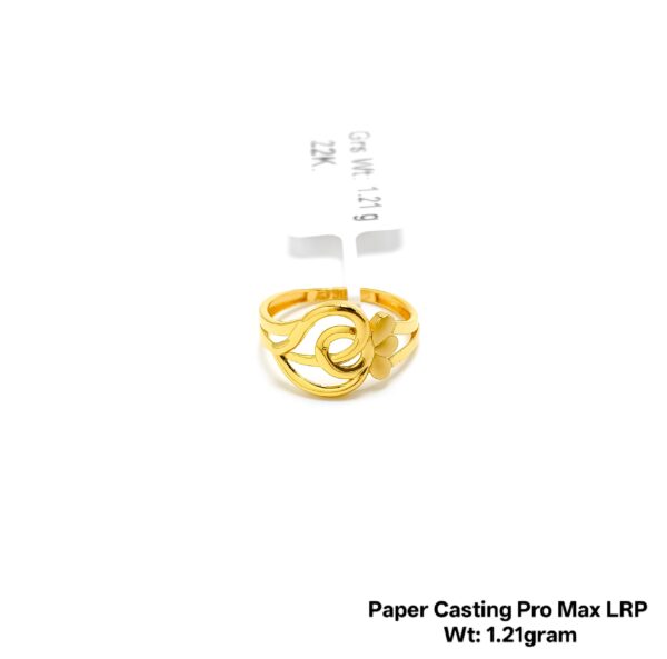 24KT Yellow Gold Floral Filigree Ring - 1.21g Lightweight Design