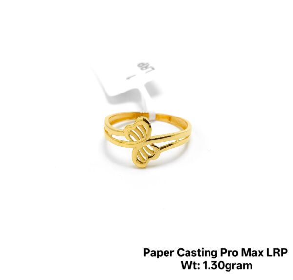 24KT Yellow Gold Floral Filigree Ring - 1.30g Lightweight Design
