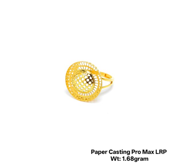 Intricate Floral Filigree Gold Ring - 1.68 Gram Paper Casting Design