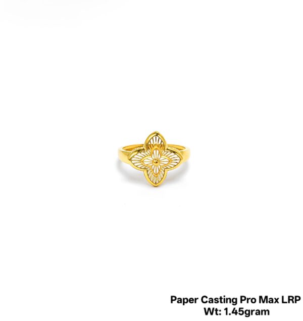 Intricate Floral Filigree Gold Ring - 1.45 Gram Paper Casting Design