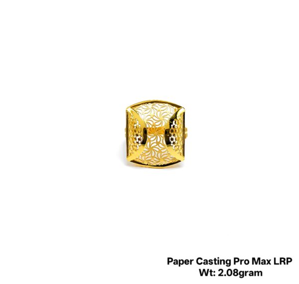 Intricate Floral Filigree Gold Ring - 2.08 Gram Paper Casting Design