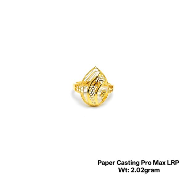 Intricate Floral Filigree Gold Ring - 2.02 Gram Paper Casting Design