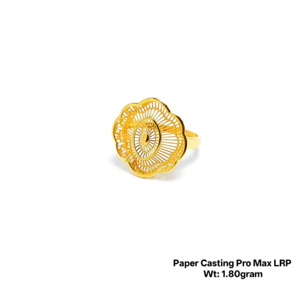 Intricate Floral Filigree Gold Ring - 1.80 Gram Paper Casting Design