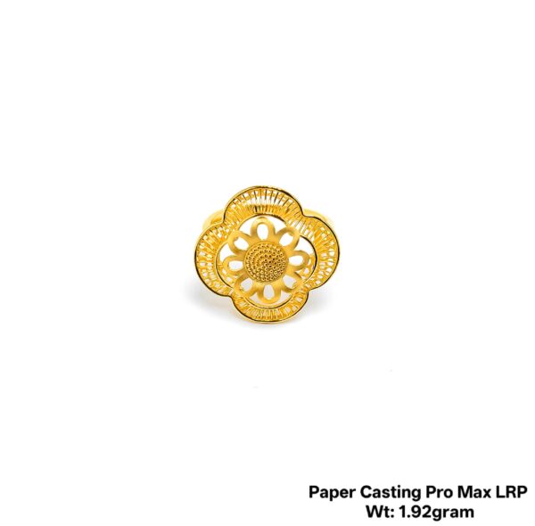 Intricate Floral Filigree Gold Ring - 1.92 Gram Paper Casting Design