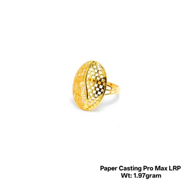 Intricate Floral Filigree Gold Ring - 1.97 Gram Paper Casting Design