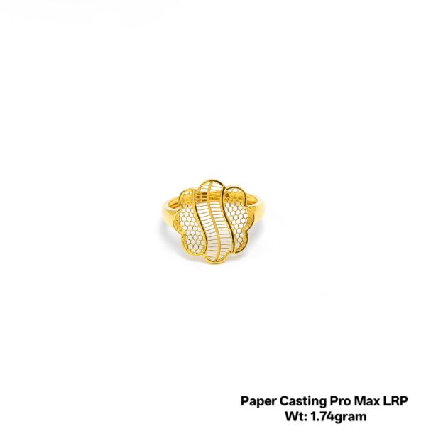 Intricate Floral Filigree Gold Ring - 1.74 Gram Paper Casting Design