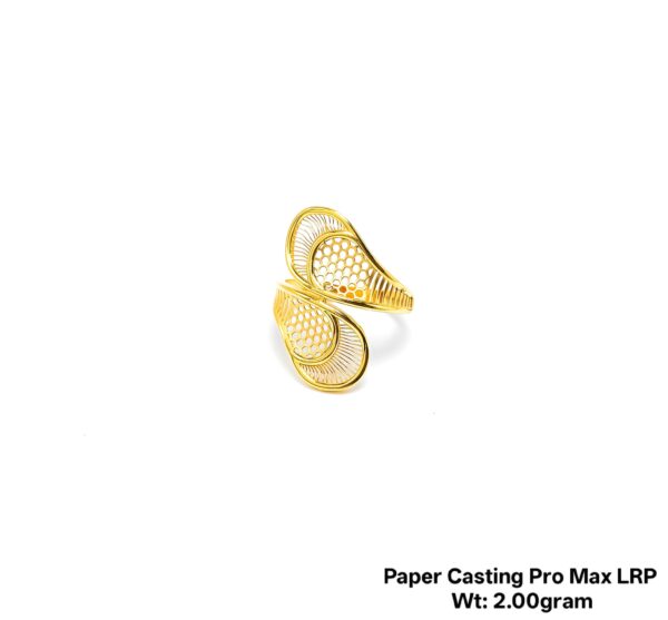 Intricate Floral Filigree Gold Ring - 2.00 Gram Paper Casting Design