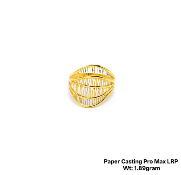 Intricate Floral Filigree Gold Ring - 1.89 Gram Paper Casting Design
