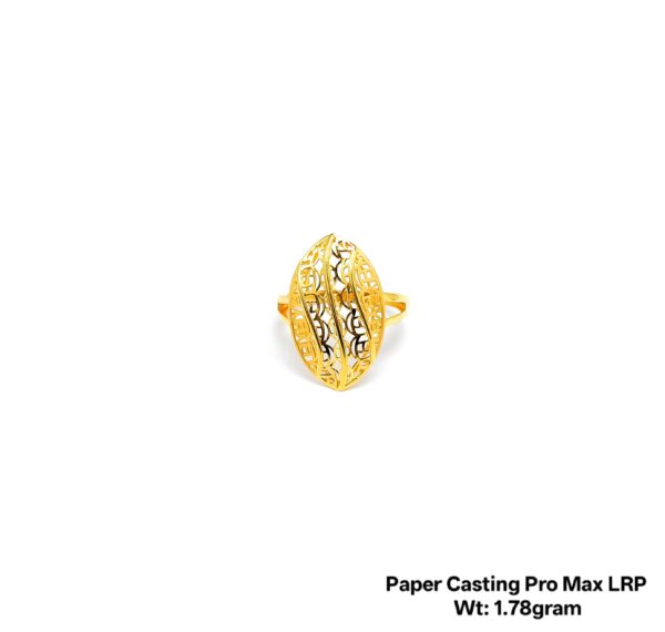 Intricate Floral Filigree Gold Ring - 1.73 Gram Paper Casting Design