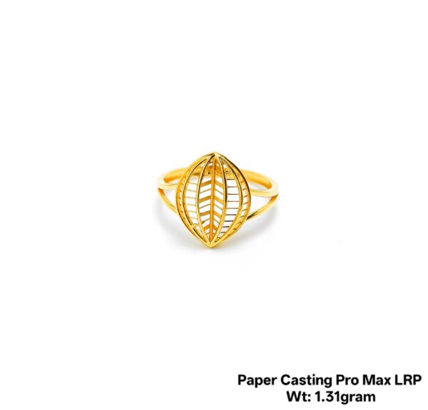 Intricate Floral Filigree Gold Ring - 1.31 Gram Paper Casting Design