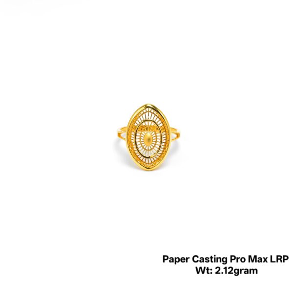 Intricate Floral Filigree Gold Ring - 2.12 Gram Paper Casting Design
