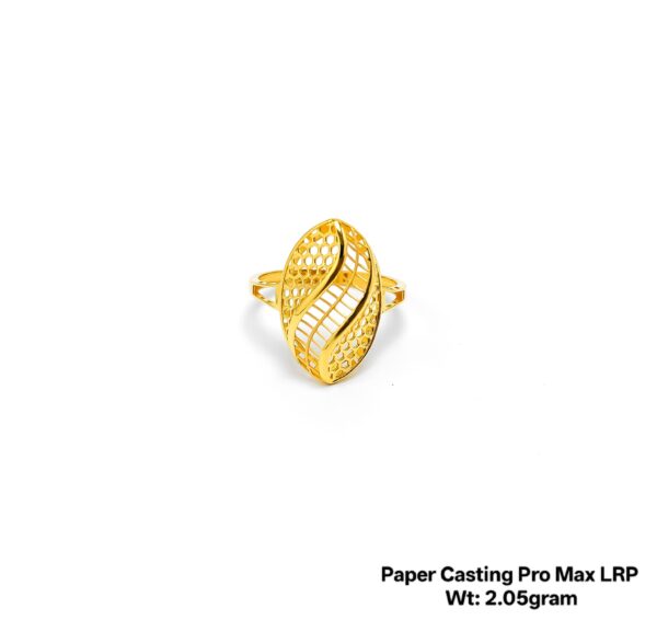 Intricate Floral Filigree Gold Ring - 2.05 Gram Paper Casting Design