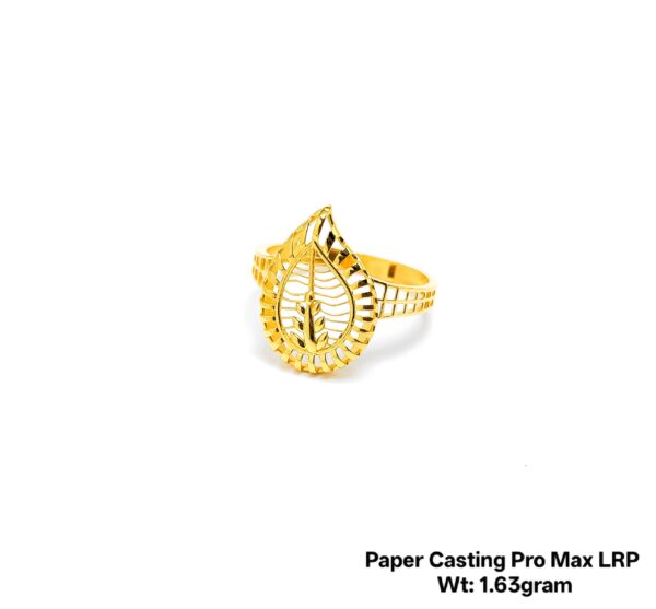 Intricate Floral Filigree Gold Ring - 1.63 Gram Paper Casting Design