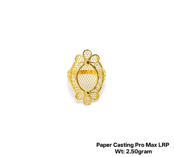 Intricate Floral Filigree Gold Ring - 1.50 Gram Paper Casting Design