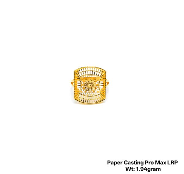 Intricate Floral Filigree Gold Ring - 1.94 Gram Paper Casting Design