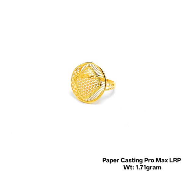 Intricate Floral Filigree Gold Ring - 1.71 Gram Paper Casting Design