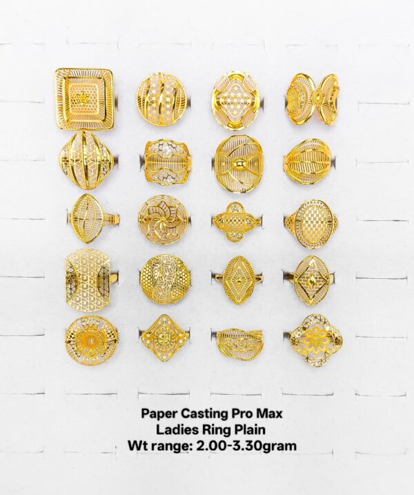 22KT Gold Lightweight Floral & Filigree Paper Casting Rings (2.00-3.30g)