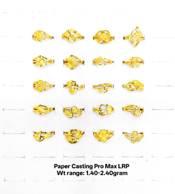 22KT Gold Lightweight Floral & Filigree Paper Casting Rings (1.40-2.40g)