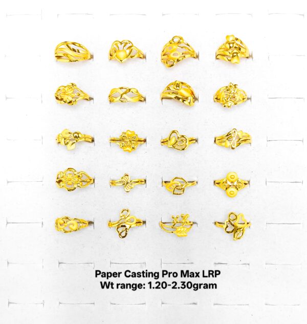22KT Gold Lightweight Floral & Filigree Paper Casting Rings (1.20-2.50g)
