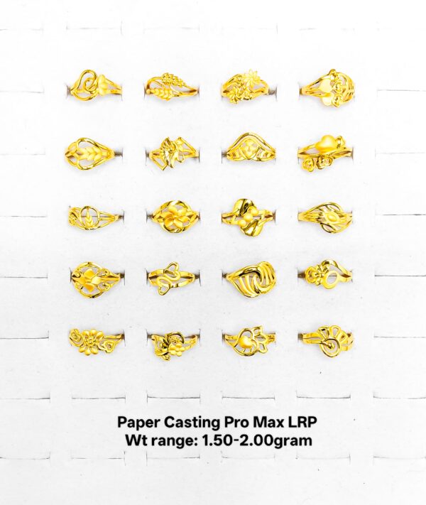 22KT Gold Lightweight Floral & Filigree Paper Casting Rings (1.50-2.00g)