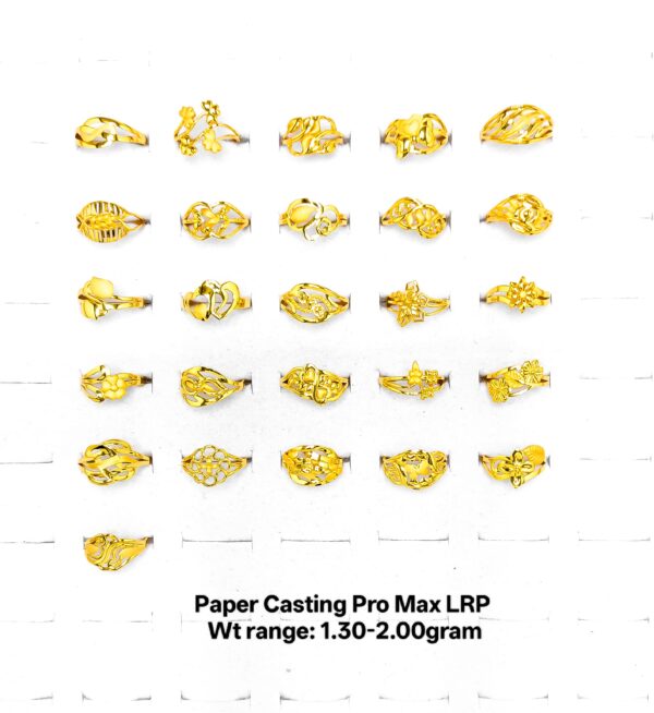 22KT Gold Lightweight Floral & Filigree Paper Casting Rings (1.30-2.00g)
