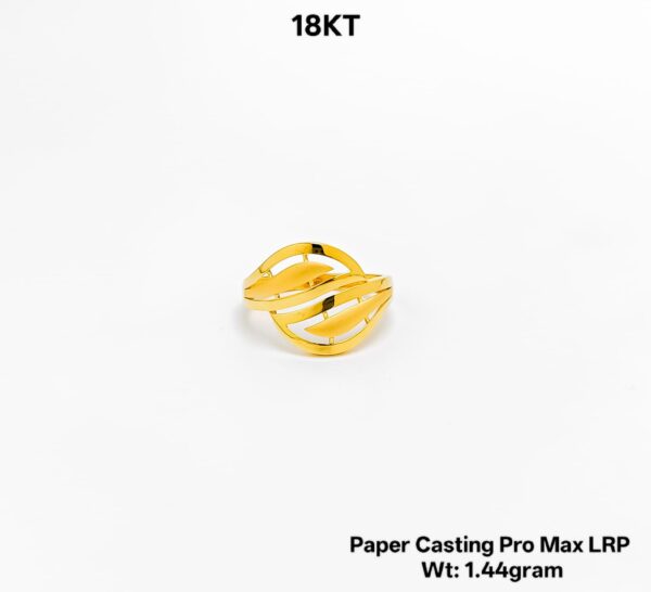 Paper Casting Gold Ladies Ring - 1.44g Elegant Floral Cutout Design